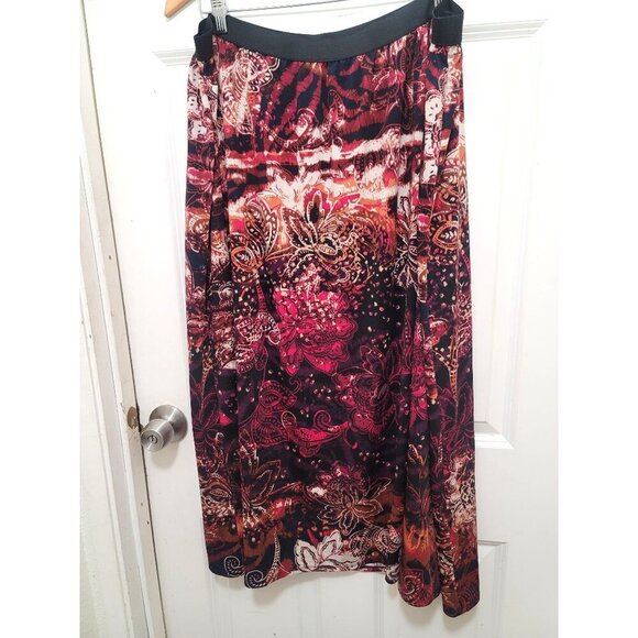 Kate & Mallory Women's Floral Print Maxi Skirt With Elastic Waistband Multicolor - Picture 2 of 8